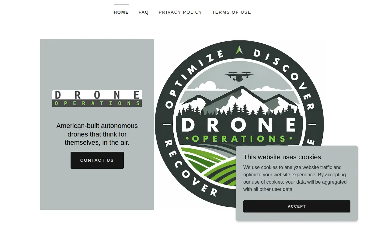 Homepage of Drone Operations, LLC