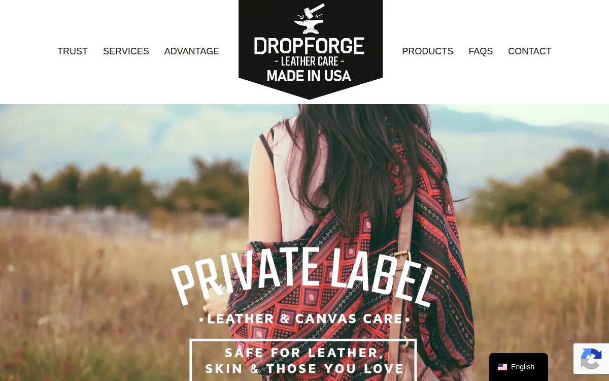 Homepage of Dropforge Leather Care, LLC