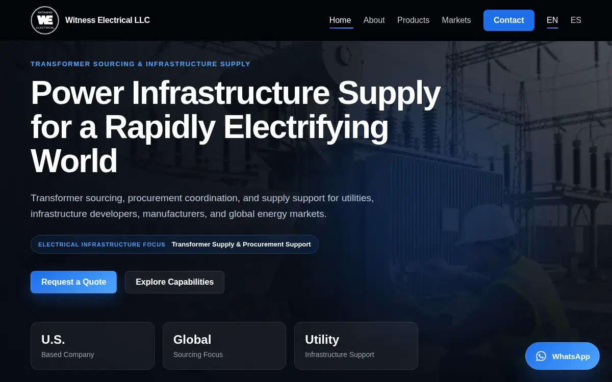 Homepage of Witness Electrical LLC