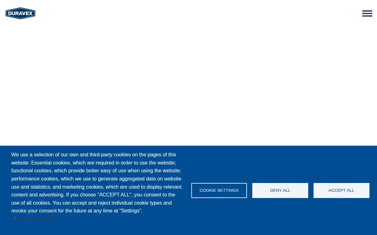 Homepage of Duravex LLC
