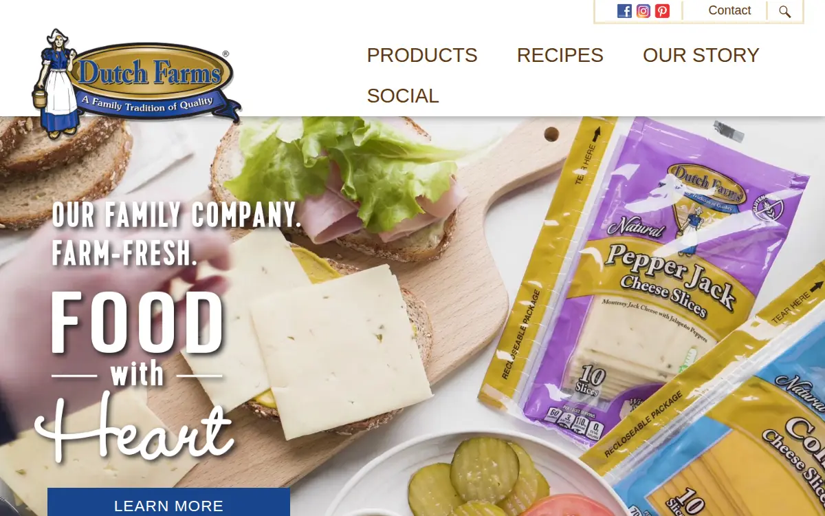 Homepage of Dutch Farms INC
