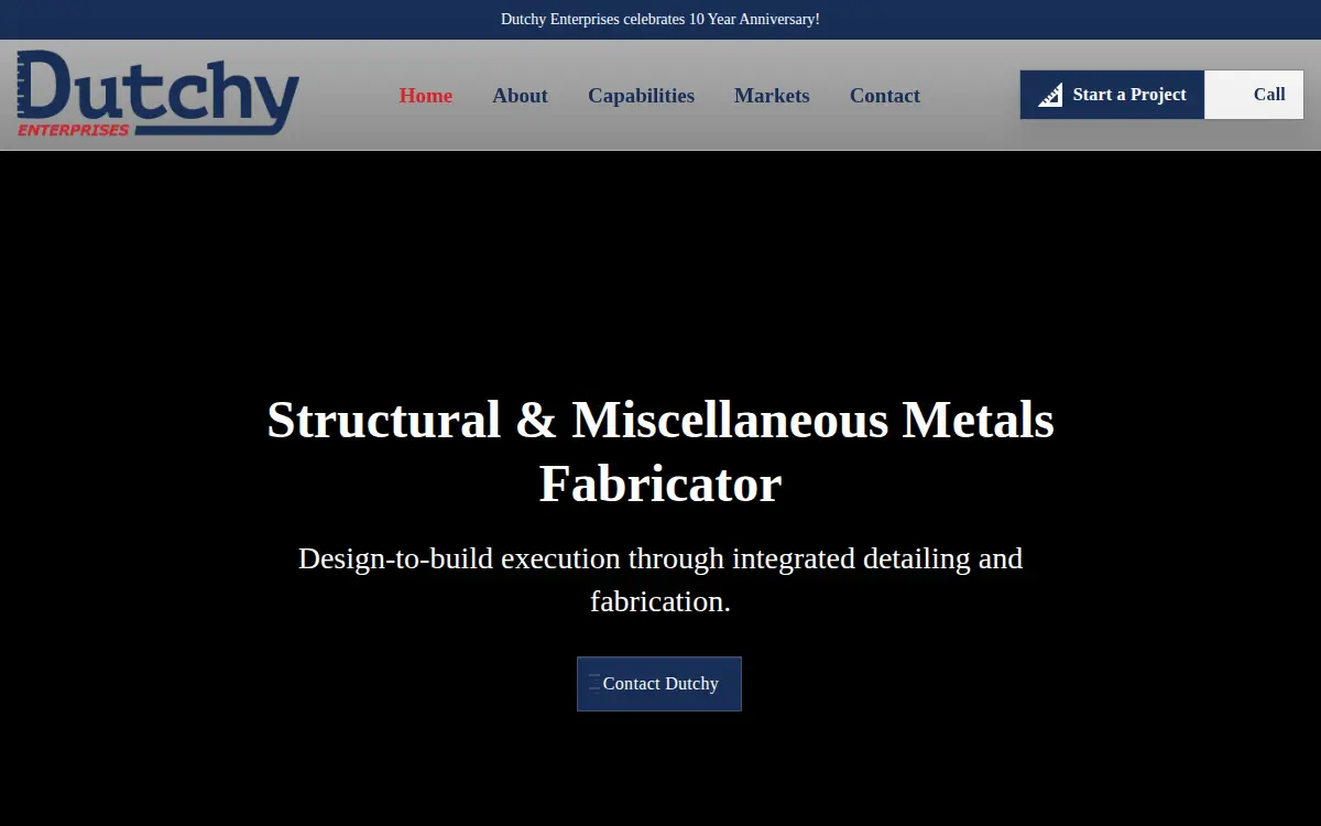 Homepage of Dutchy Enterprises LLC