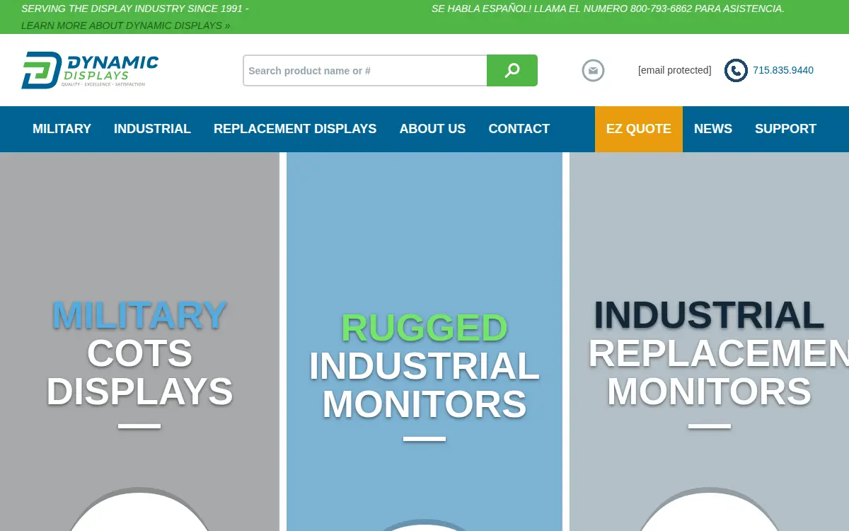 Homepage of Dynamic Displays, INC.