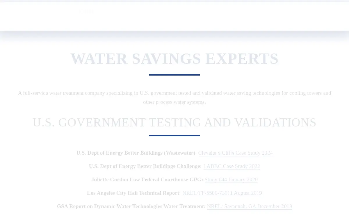 Homepage of Dynamic Water Technologies, LLC