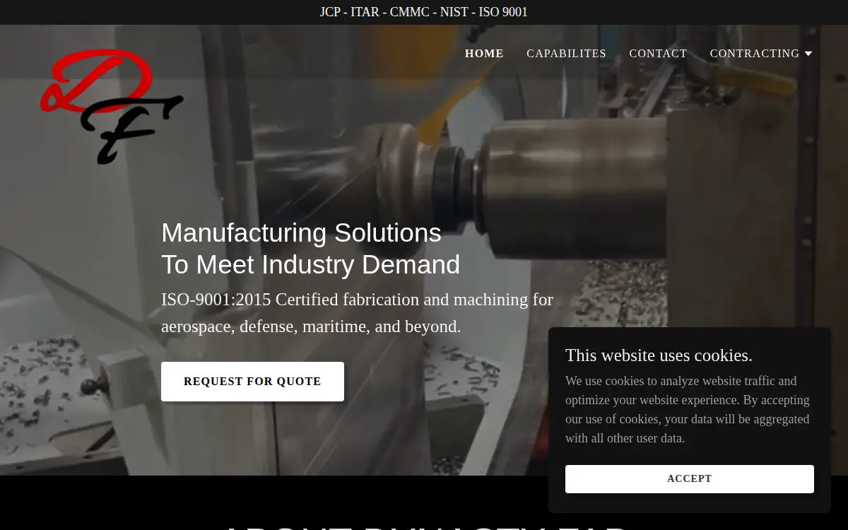 Homepage of Dynasty Fab LLC