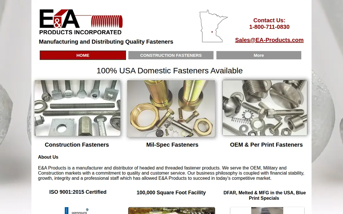 Homepage of E & a Products INC