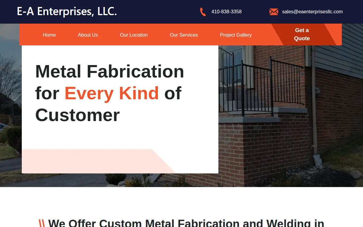 Homepage of E-a Enterprises LLC