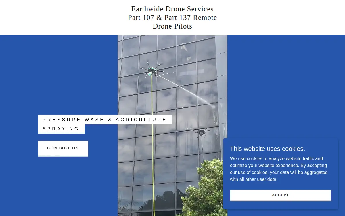Homepage of Earthwide Drone Services, LLC