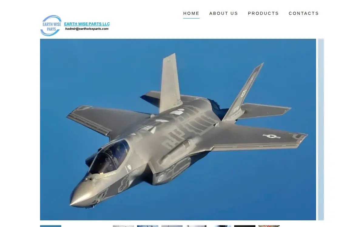 Homepage of Earthwise Parts LLC