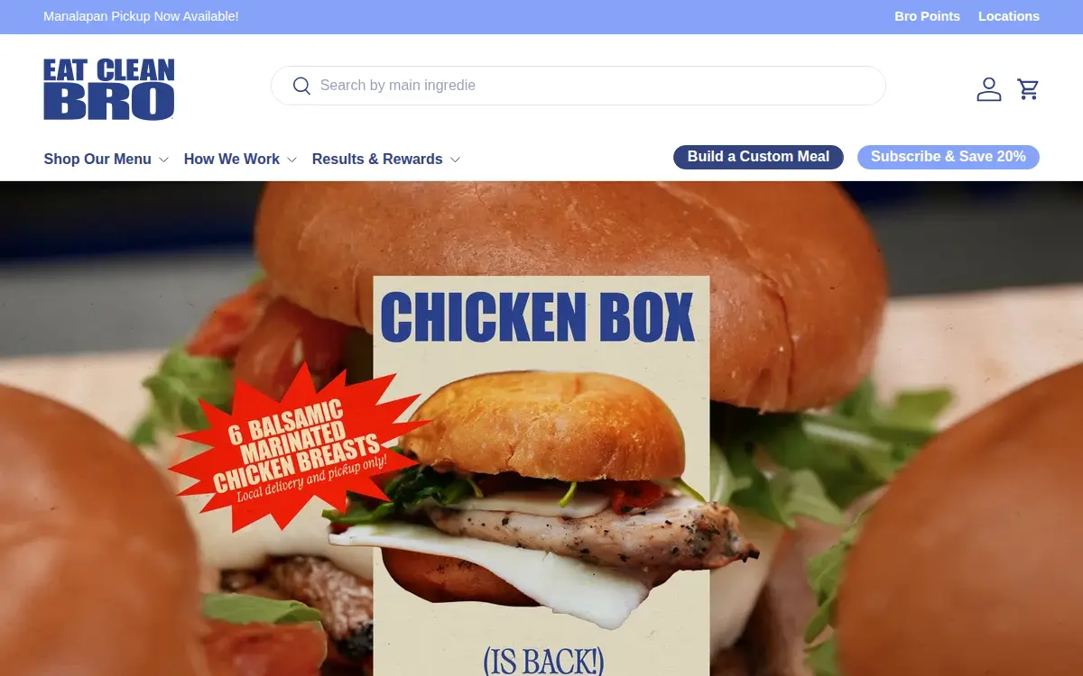 Homepage of Eat Clean Bro! LLC
