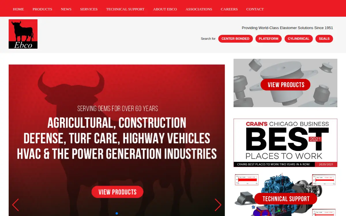 Homepage of Ebco, INC