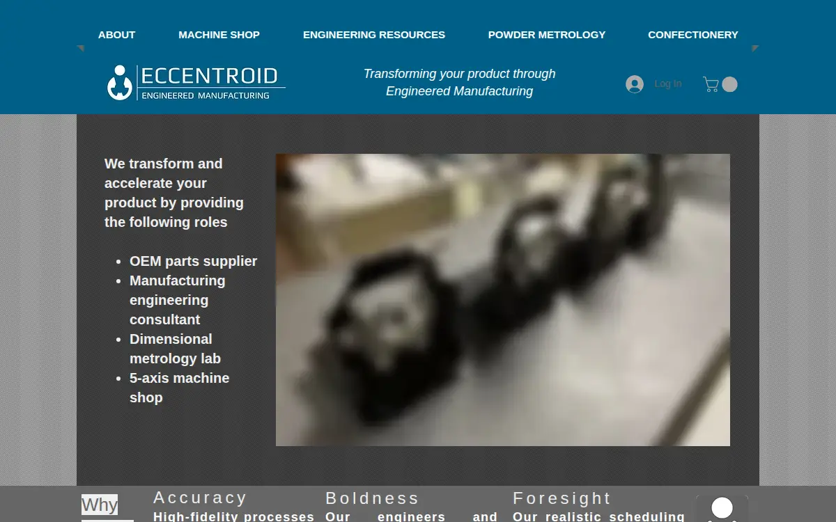 Homepage of Eccentroid LLC