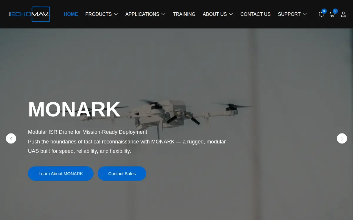 Homepage of Echo Mav, LLC
