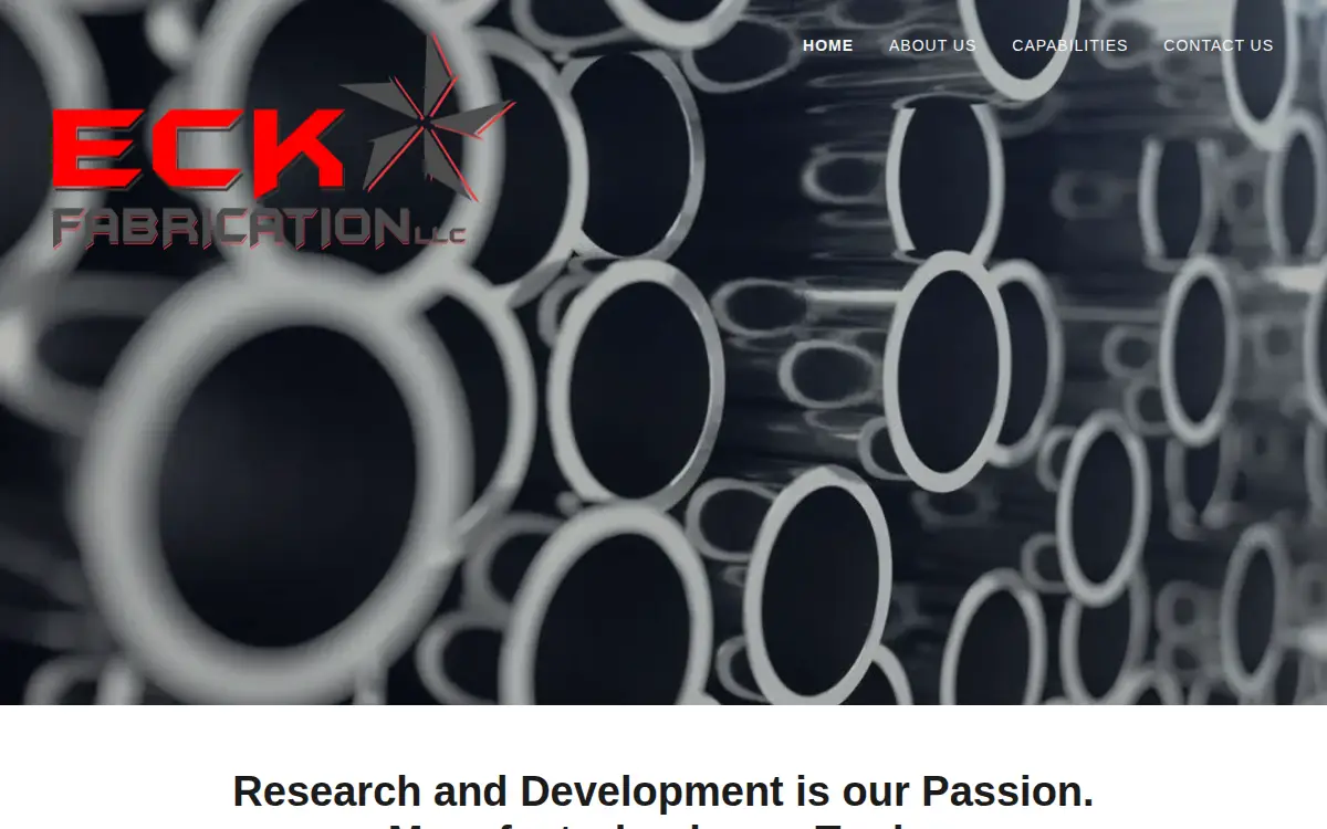 Homepage of Eck Fabrication LLC