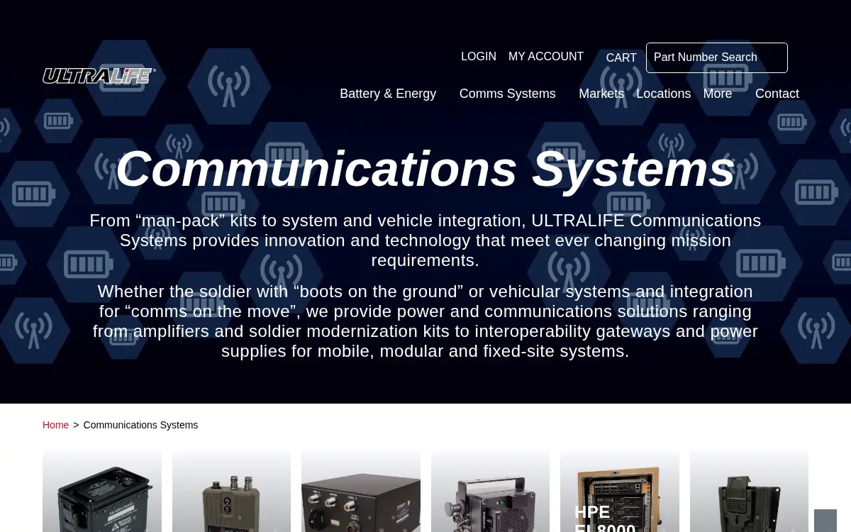 Homepage of Ultralife CORP