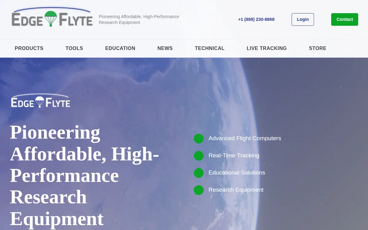 Homepage of Edgeflyte, LLC