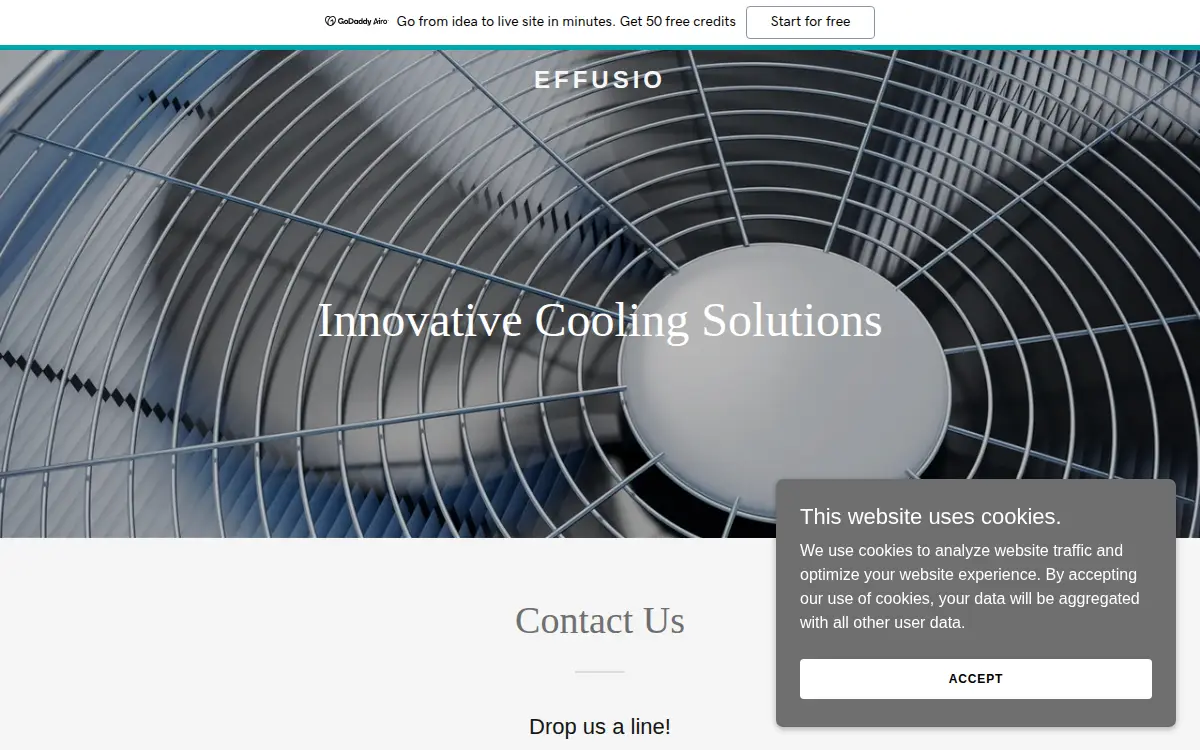 Homepage of Effusio, LLC