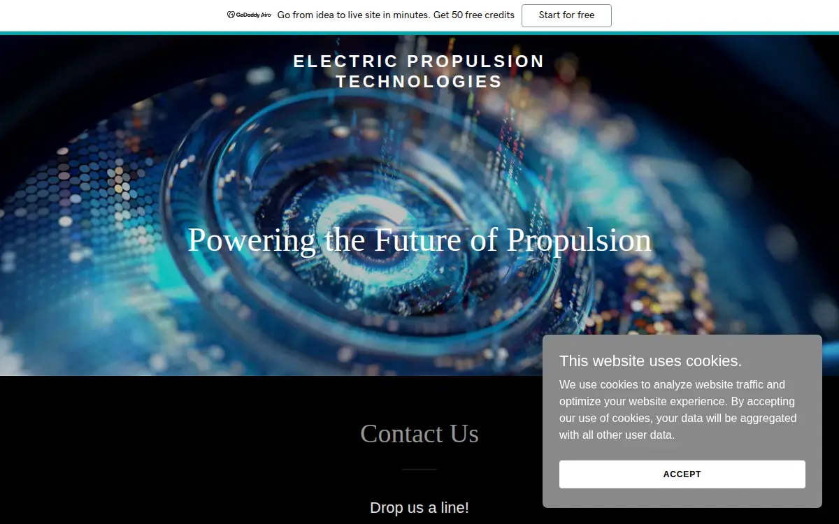 Homepage of Electric Propulsion Technologies, LLC