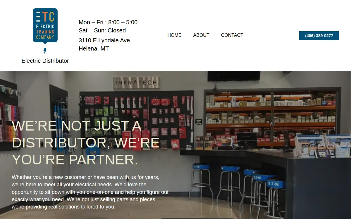 Homepage of Electric Trading CO INC