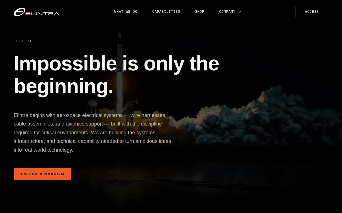 Homepage of Elintra LLC