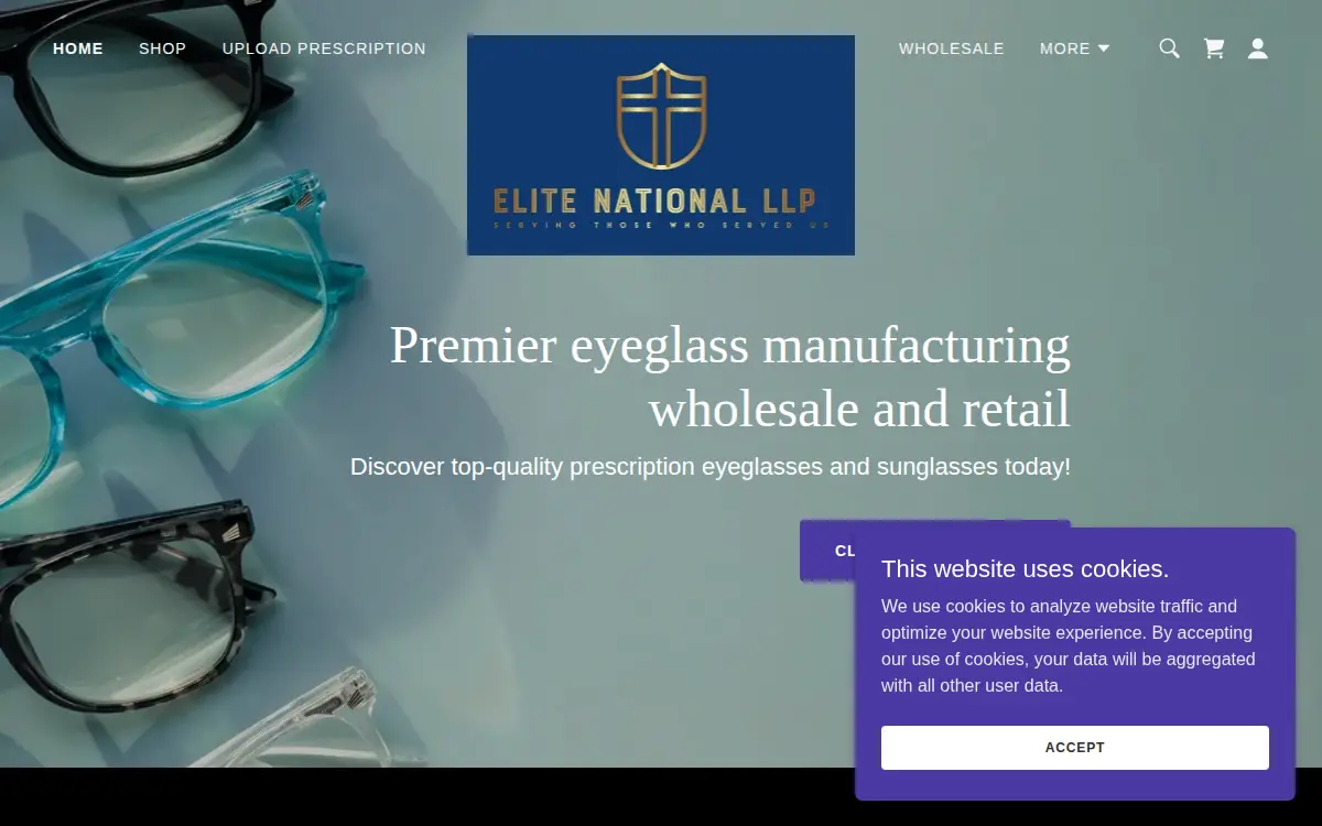 Homepage of Elite National LLP
