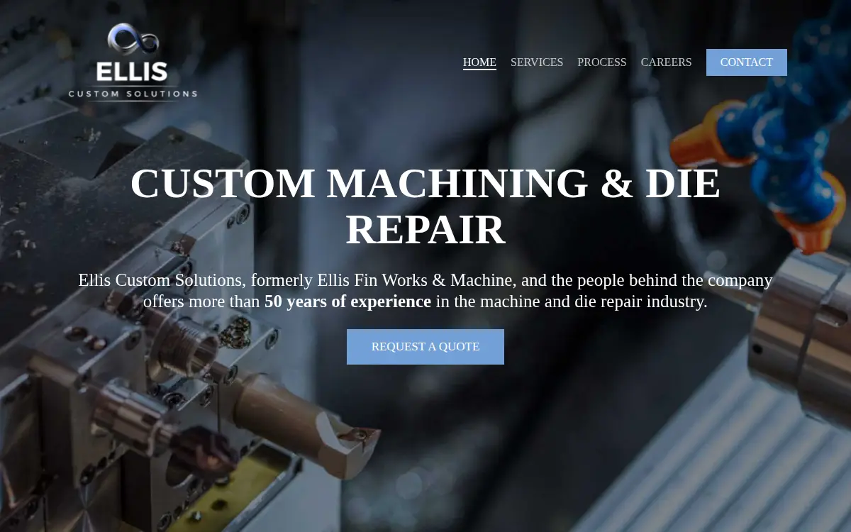 Homepage of Ellis Custom Solutions, INC.