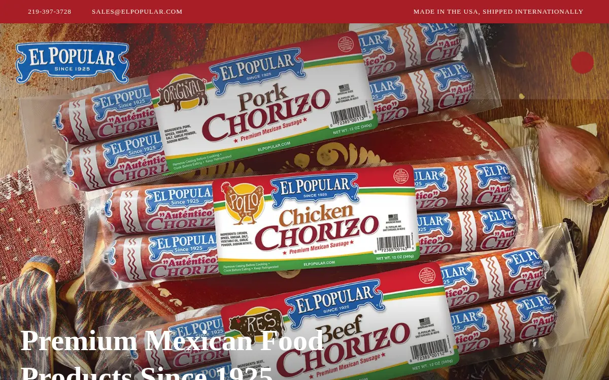 Homepage of El Popular INC.