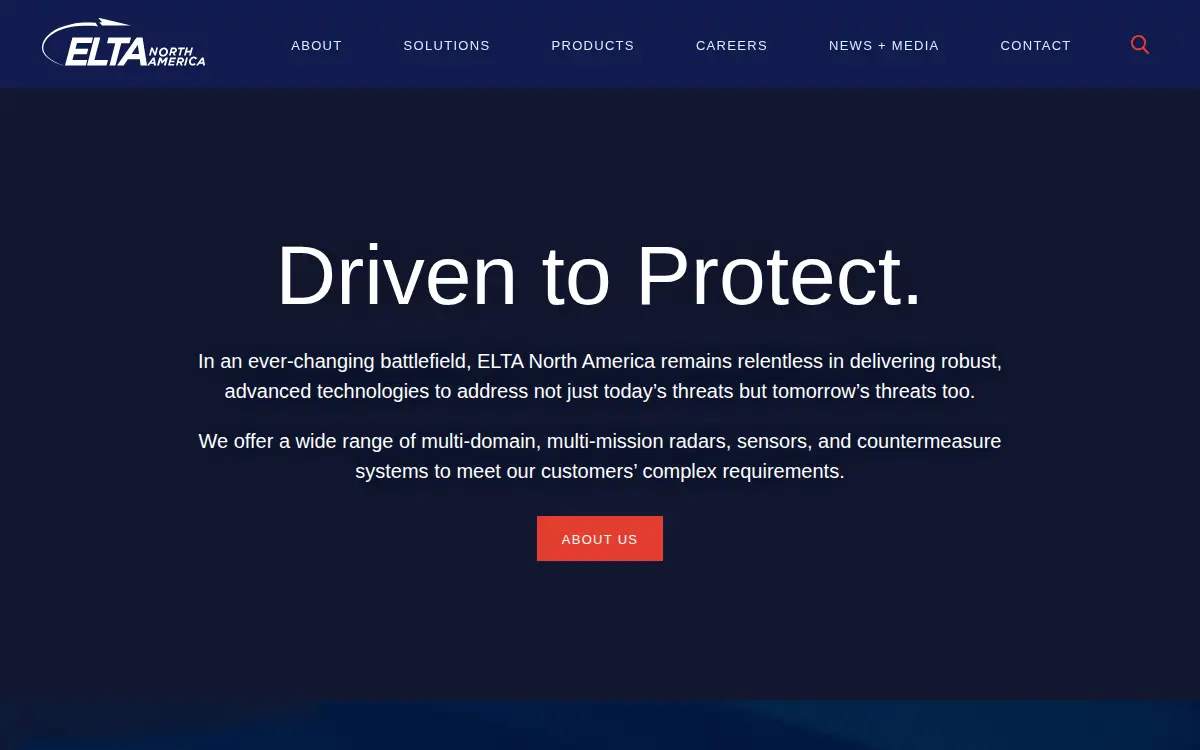 Homepage of Elta North America INC.