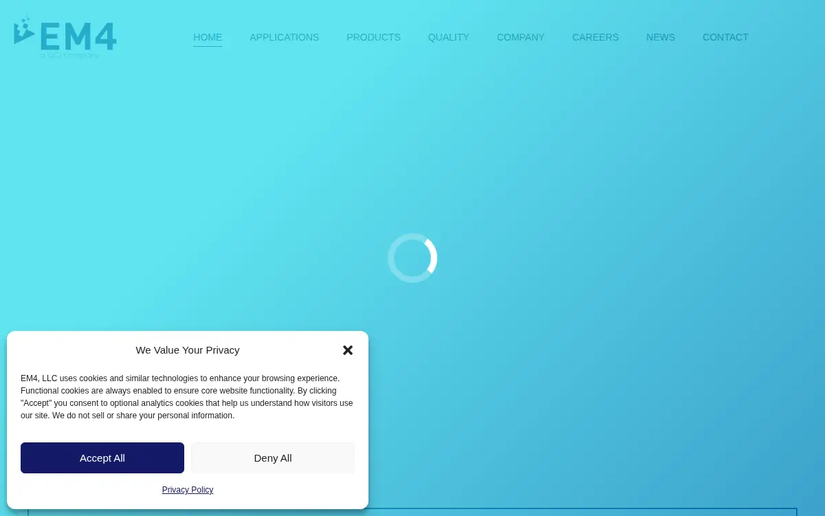 Homepage of Em4, LLC