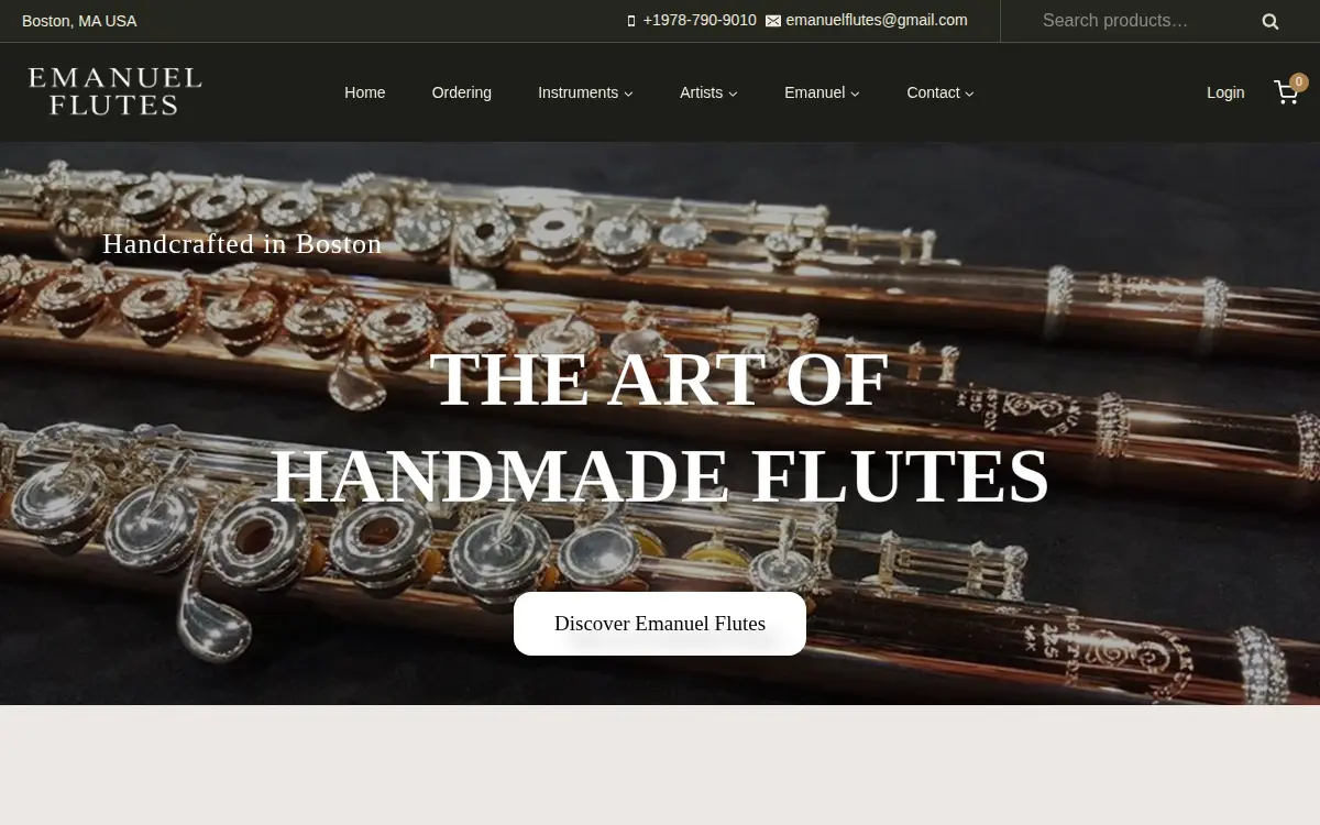 Homepage of Emanuel Flutes, LLC