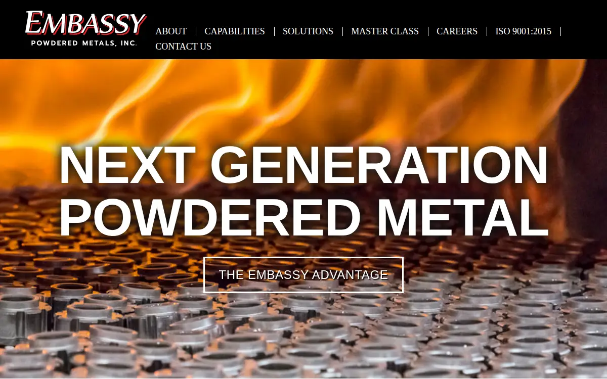 Homepage of Embassy Powdered Metals, INC