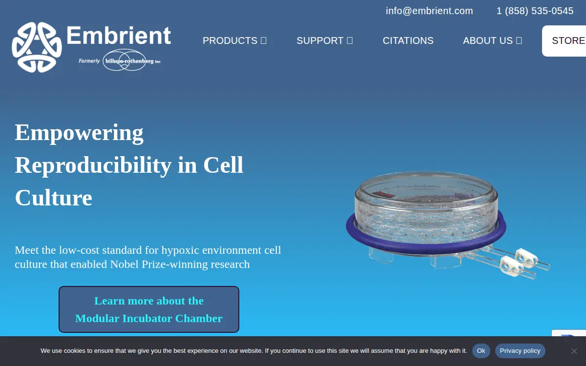 Homepage of Embrient, INC.