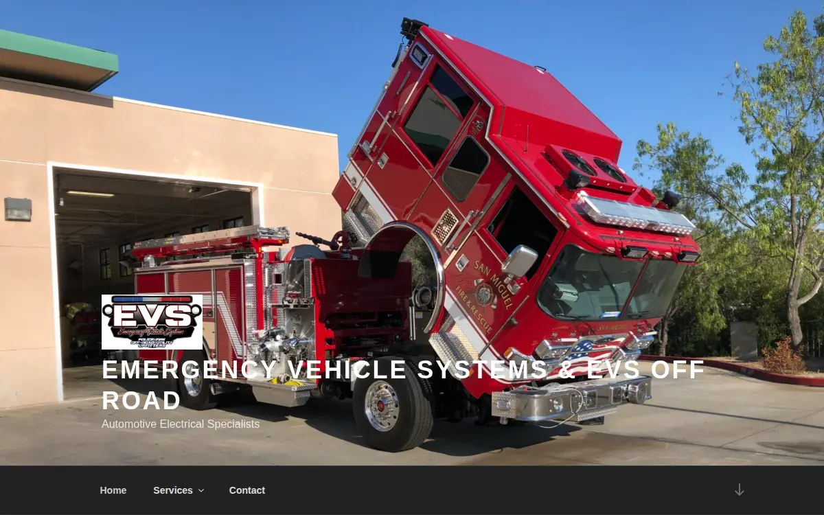 Homepage of Emergency Vehicle Systems, LLC