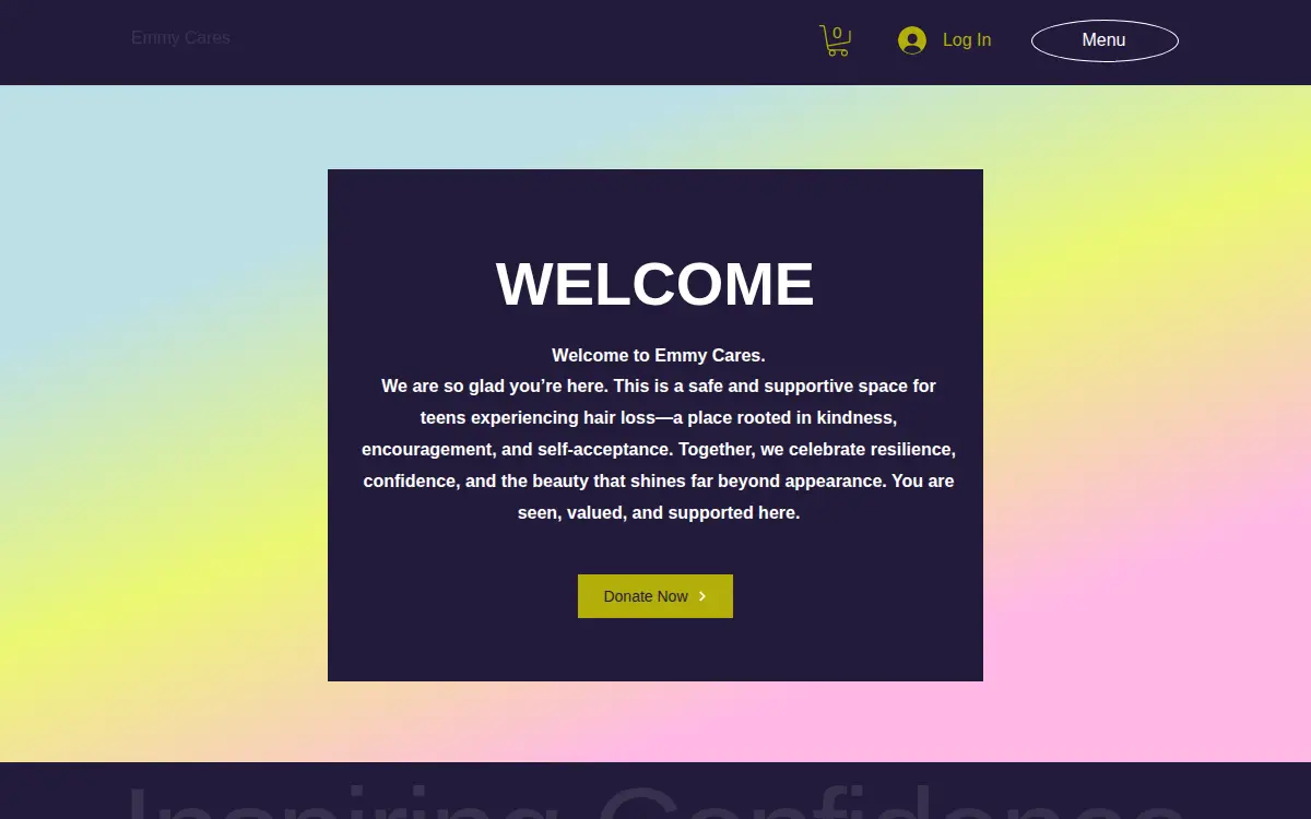 Homepage of Emmy Cares