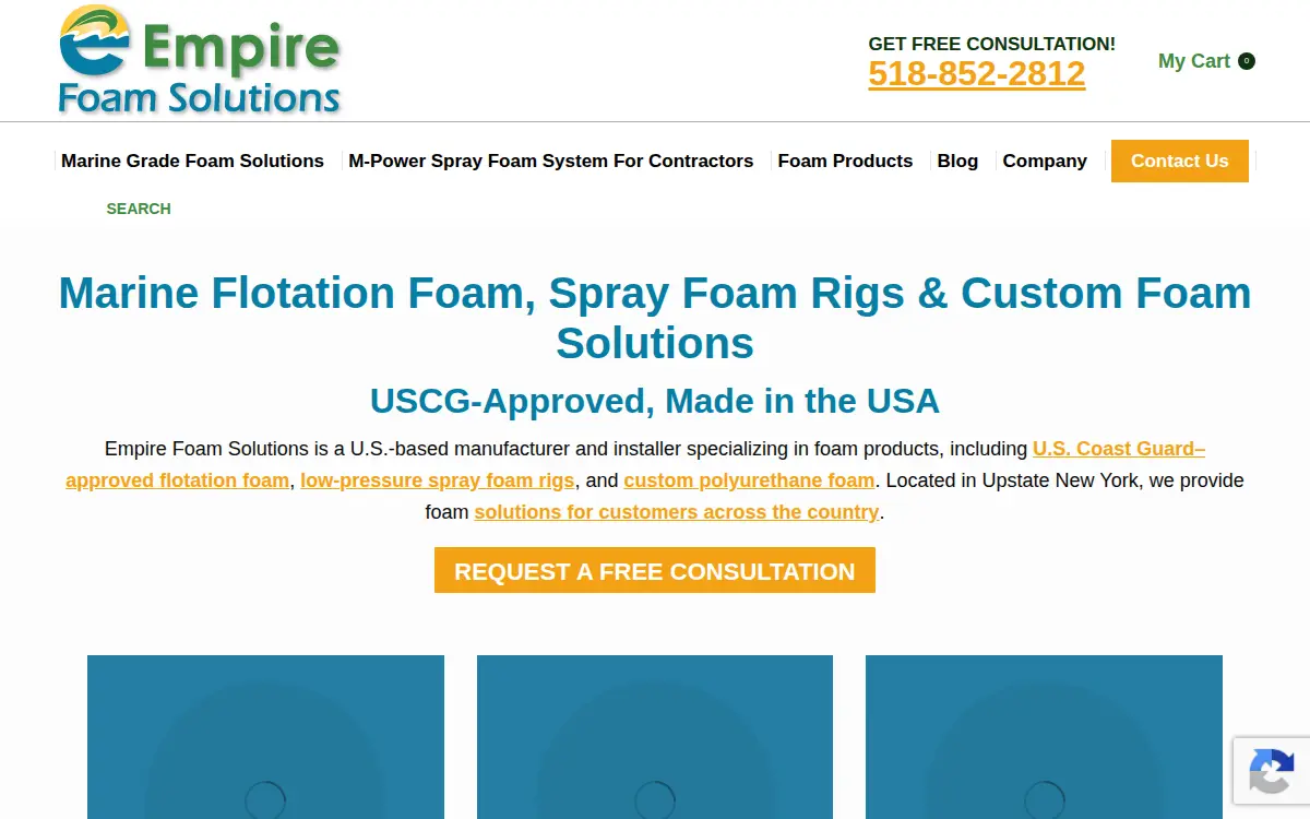 Homepage of Empire Foam Solutions LLC
