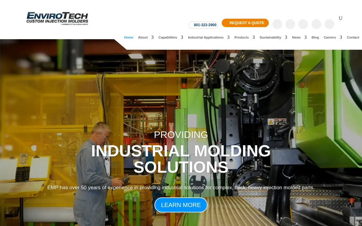 Homepage of Envirotech Molded Products, INC.