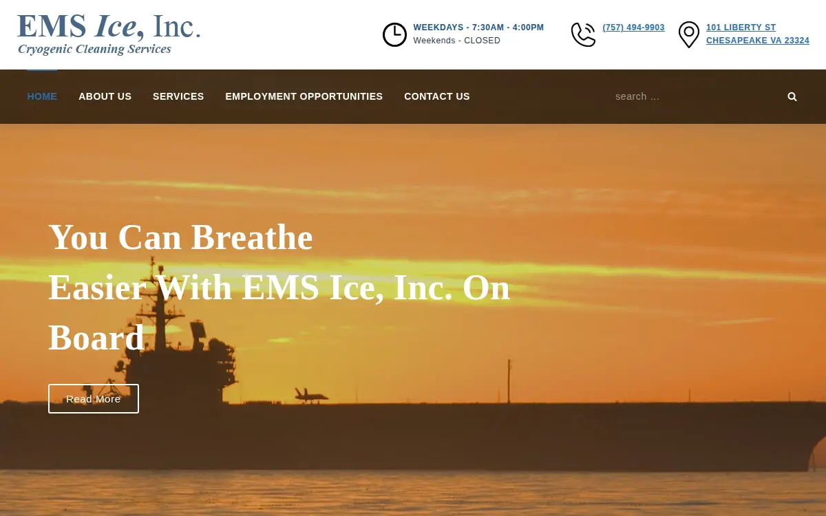 Homepage of Ems Ice, INC.