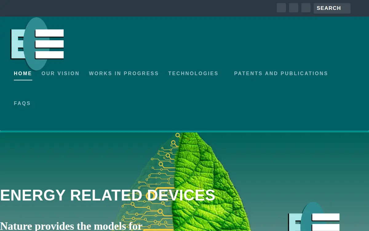 Homepage of Energy Related Devices, INC.