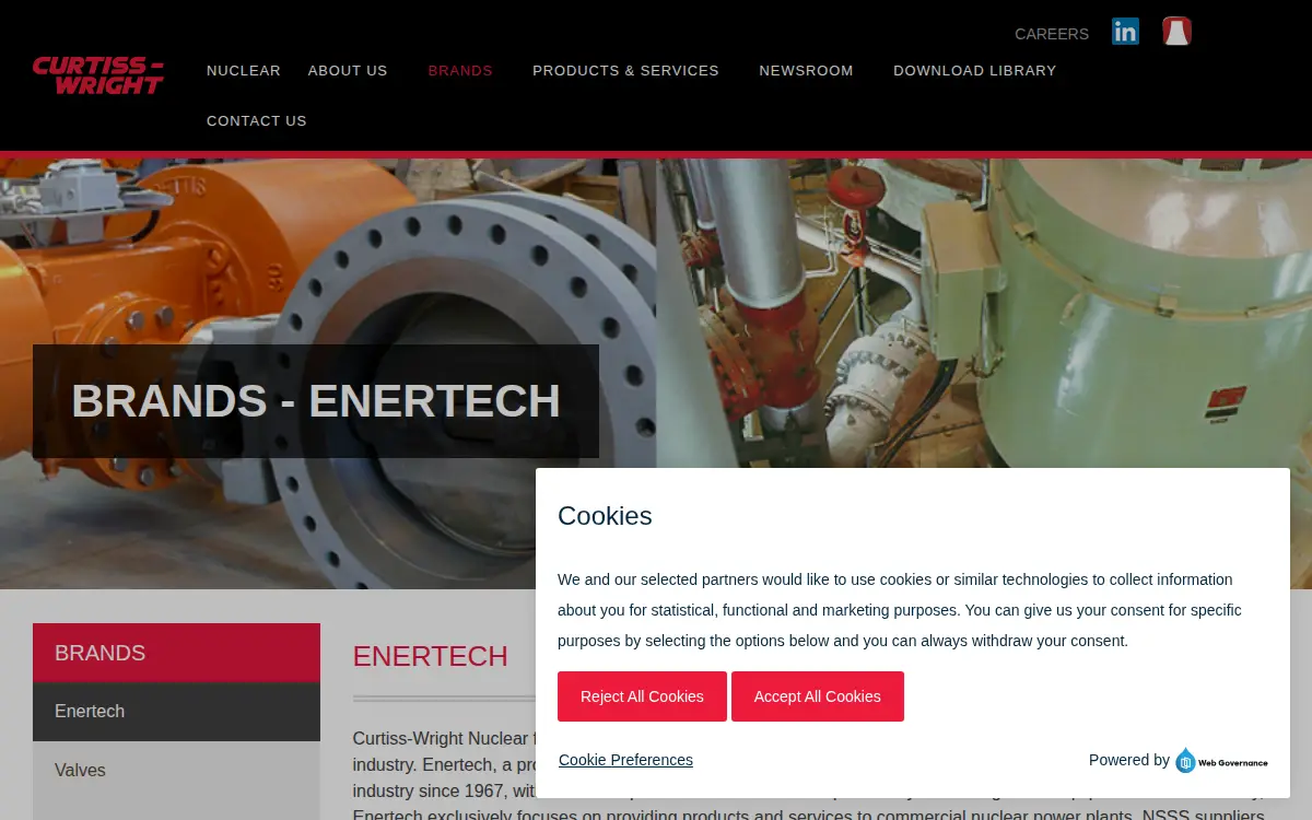 Homepage of Curtiss-wright Flow Control Corporation