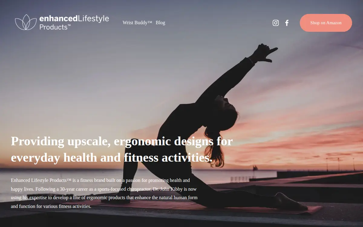 Homepage of Enhanced Lifestyle Products LLC