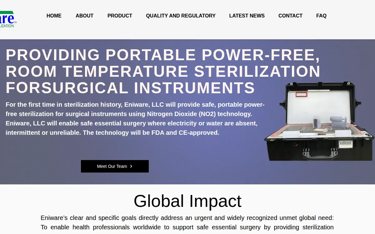 Homepage of Eniware, LLC