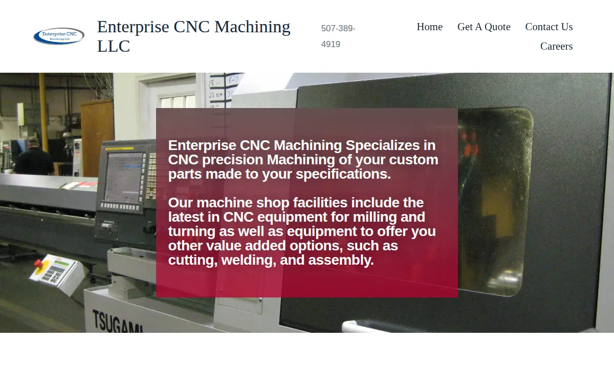Homepage of Enterprise Cnc Machining LLC
