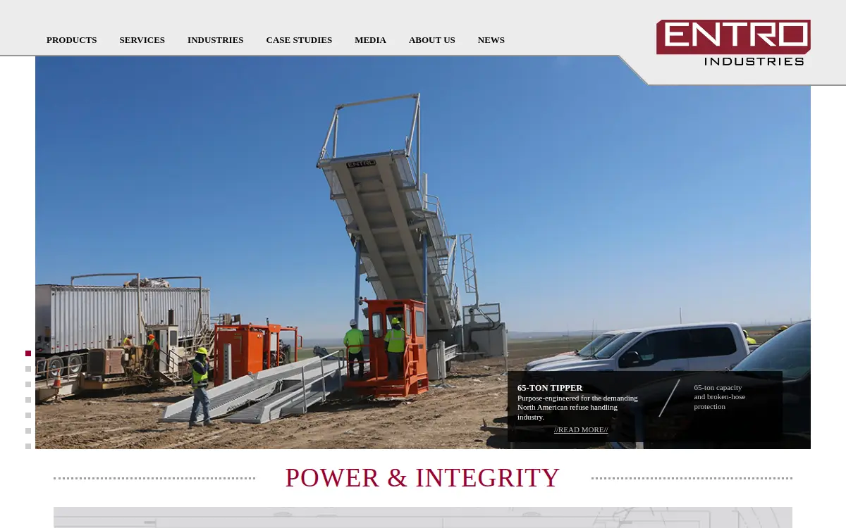 Homepage of Entro Industries, INC.