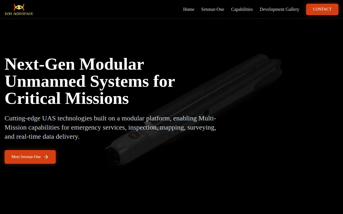 Homepage of Eoh Aerospace, LLC
