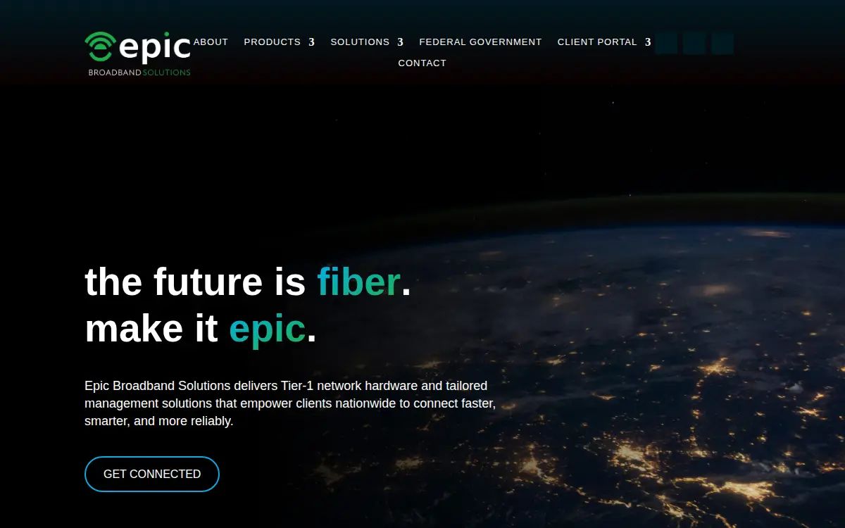 Homepage of Epic Broadband Solutions INC