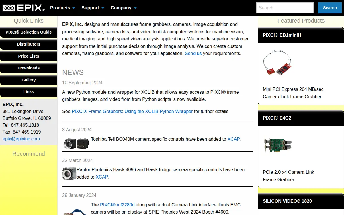 Homepage of Epix INC