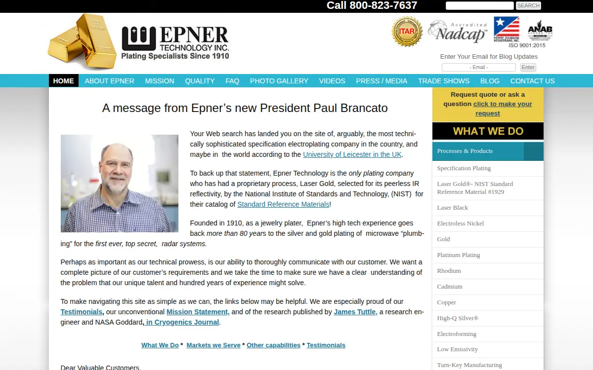 Homepage of Epner Technology INC