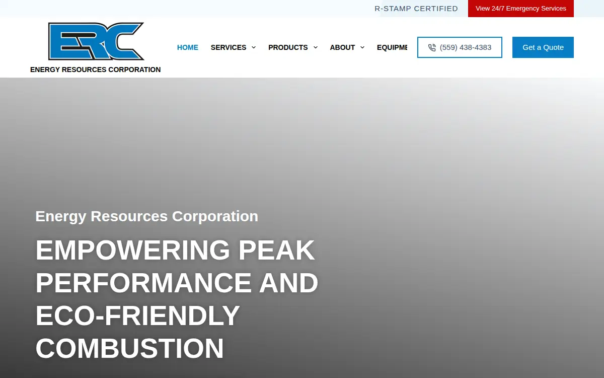 Homepage of Energy Resources Corporation