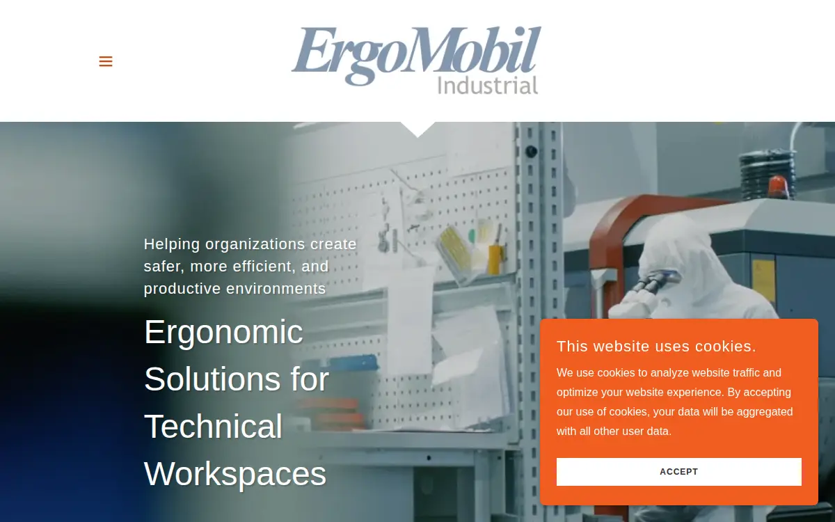 Homepage of Ergomobil Industrial LLC