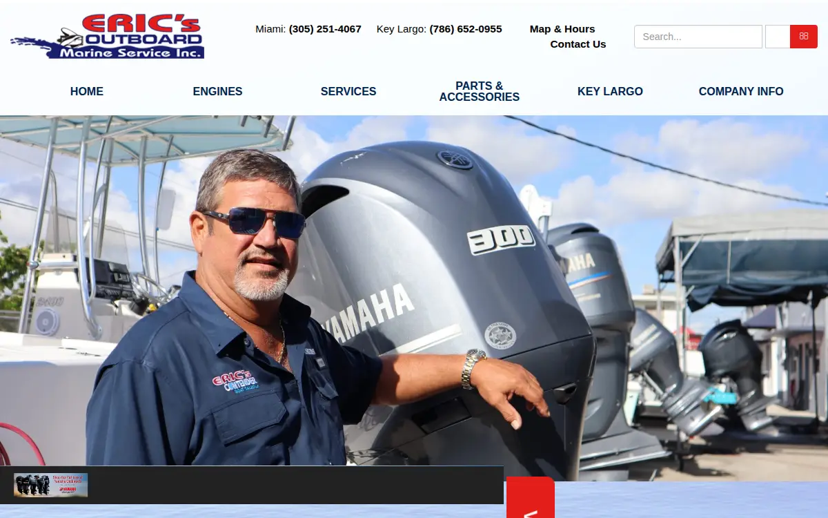 Homepage of Eric's Outboard Marine Service, INC.